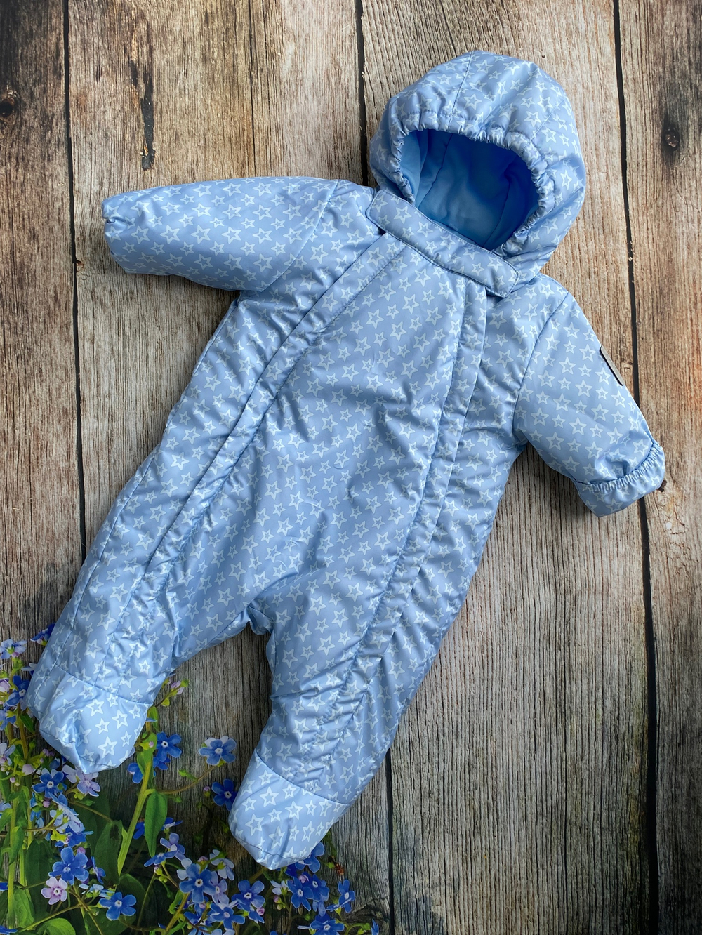 Комбинезон демисезонный с закрытыми ножками "Василиса"  (Цвет: Серый, Размер: 68)