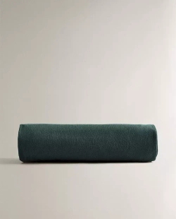 ZARA HOME ПЛЯЖНОЕ ПОЛОТЕНЦЕ ИЗ ХЛОПКА С БАХРОМОЙ, ЗЕЛЕНЫЙ