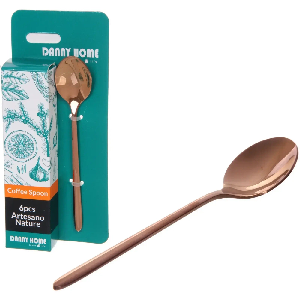 Набор кофейных ложек 6шт «BISTRO» в подарочной коробке, розовое золото