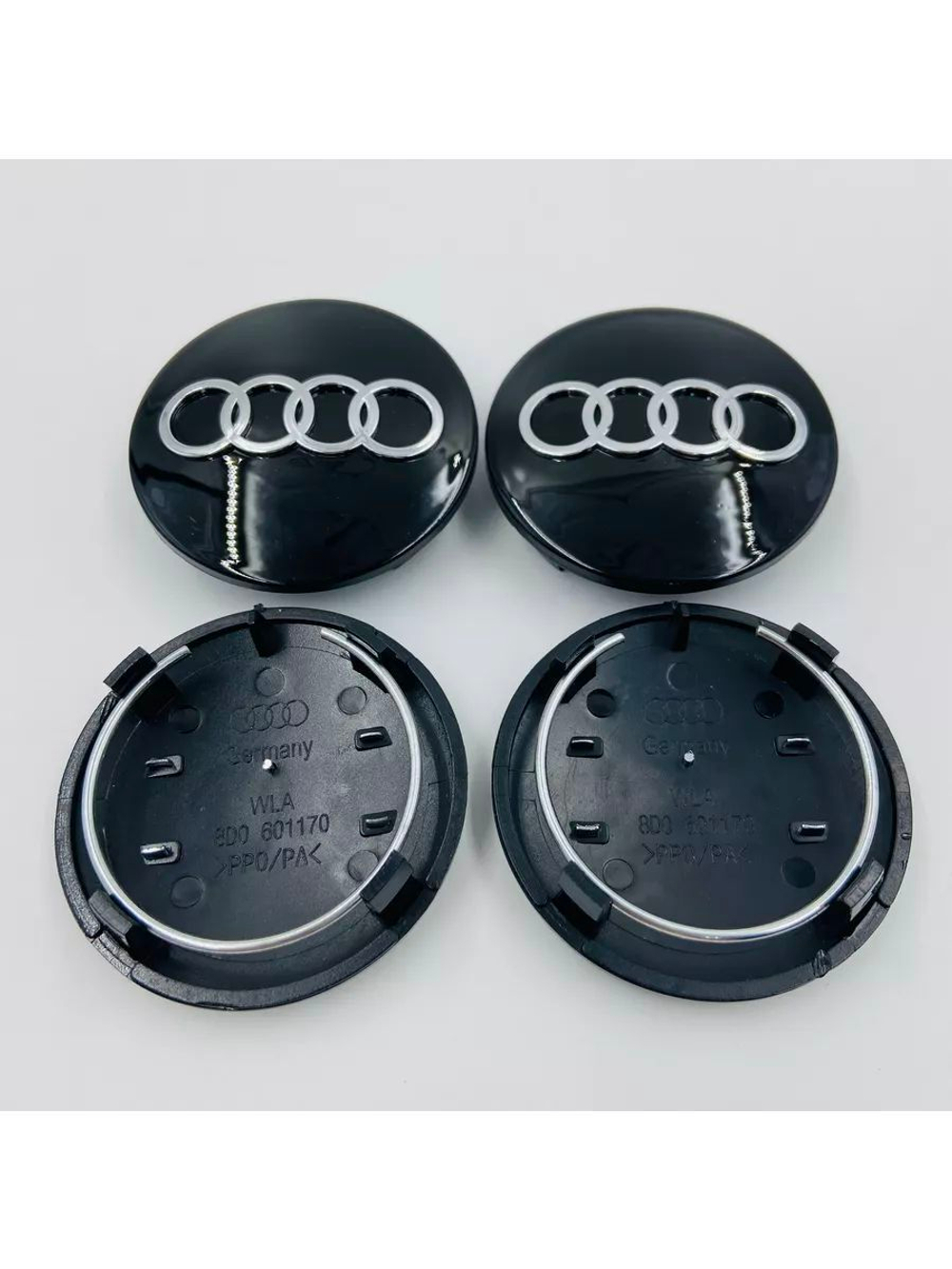 Колпачки заглушки на литые диски с эмблемой Audi 68 мм 4 шт