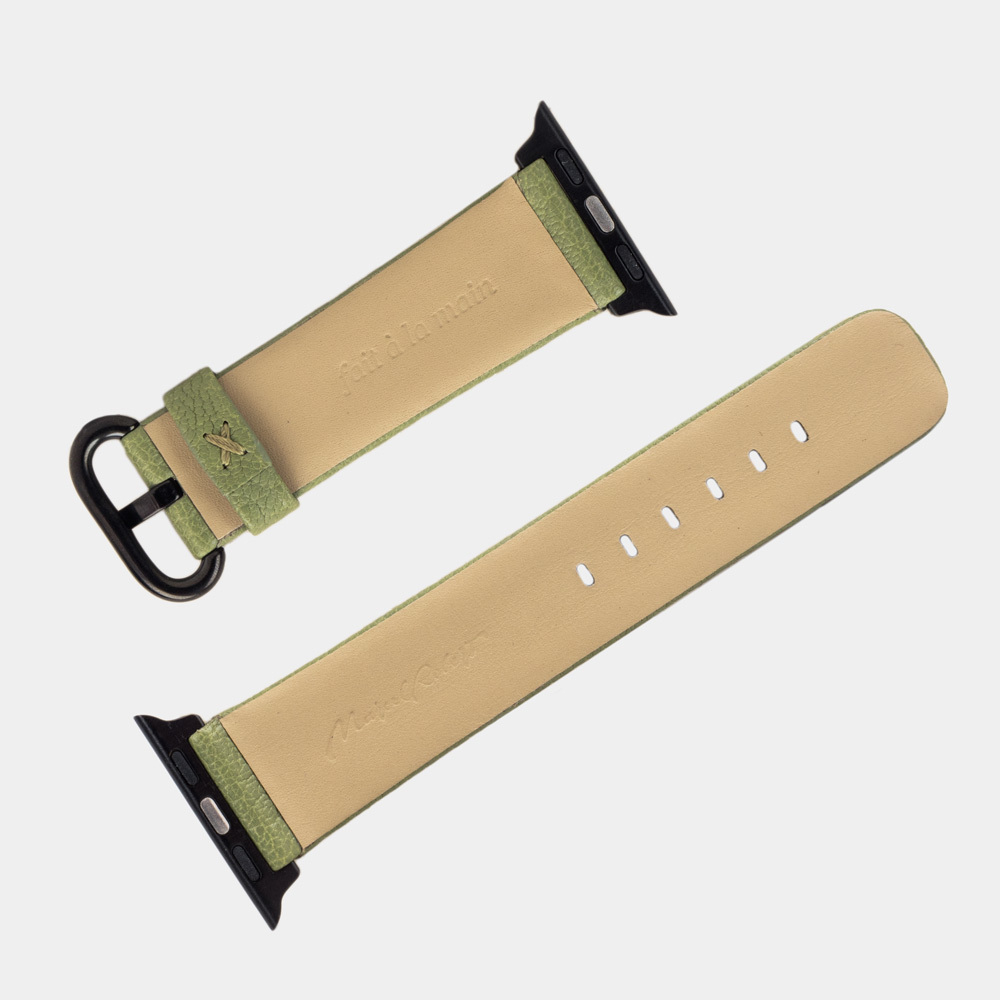 Ремешок для Apple Watch 40/41/42 mm из кожи козы, оливкового цвета