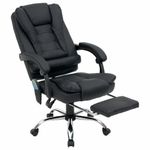 Кресло офисное CROMEX (КРОМЕКС) "Lounge MS-007", подножка, 6 массажных модулей, экокожа, черное, 532960