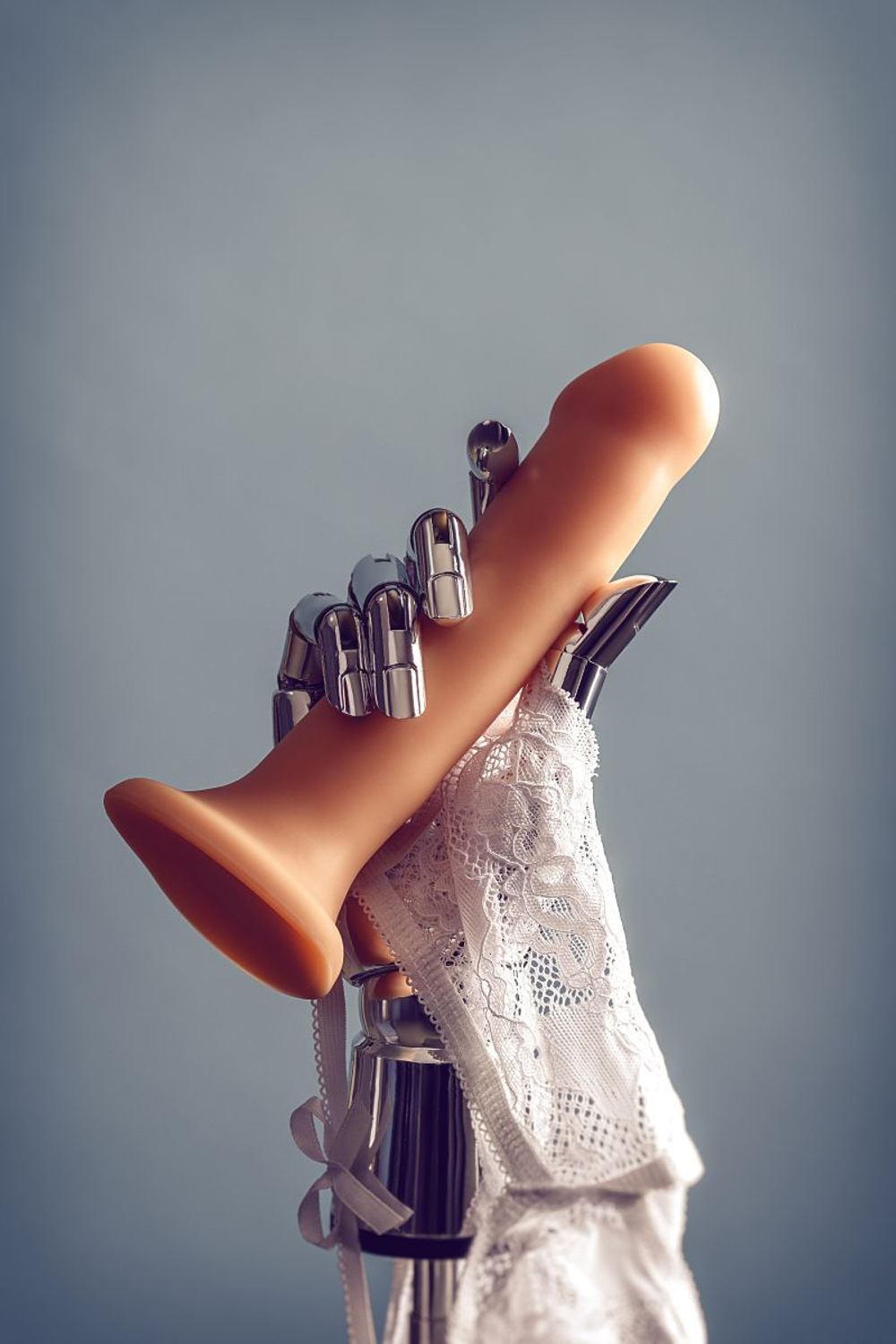 Телесный фаллос на присоске Silicone Bendable Dildo XL - 20 см. (Цвет: телесный)