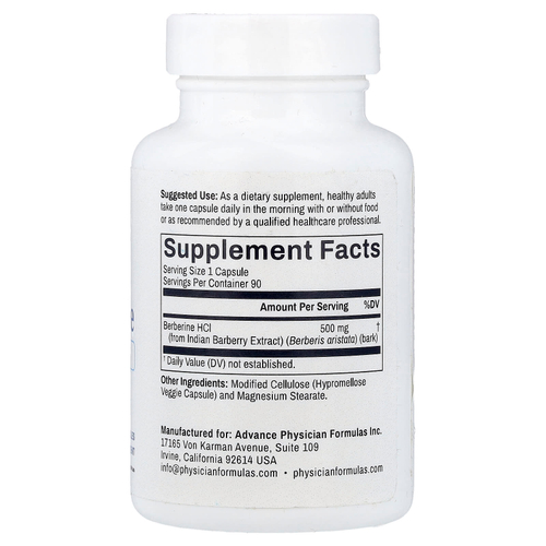Advance Physician Formulas, берберин, 500 мг, 90 растительных капсул