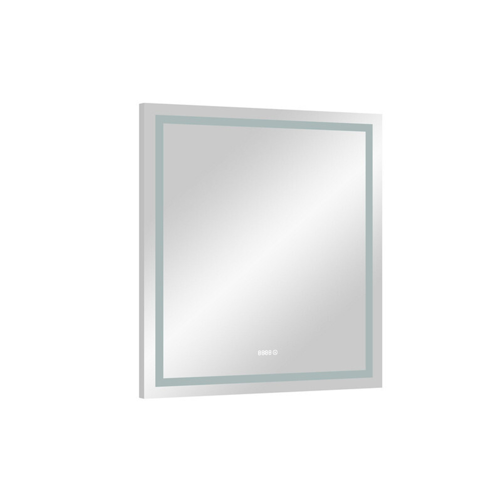 Зеркало "Verte Led" 800х900 с часами, датчиком движения