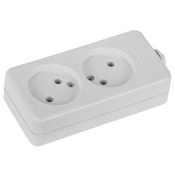 Колодка ЭРА K-2 2 розетки без зазeмления белая | Колодки