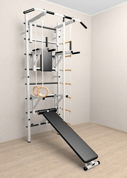 Шведская стенка Sv Sport 508 (Турник стандарт/Брусья/Стойка/Скамья/Канат/Кольца/Лестница)