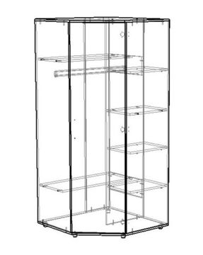 Шкаф угловой МИЯКО правый