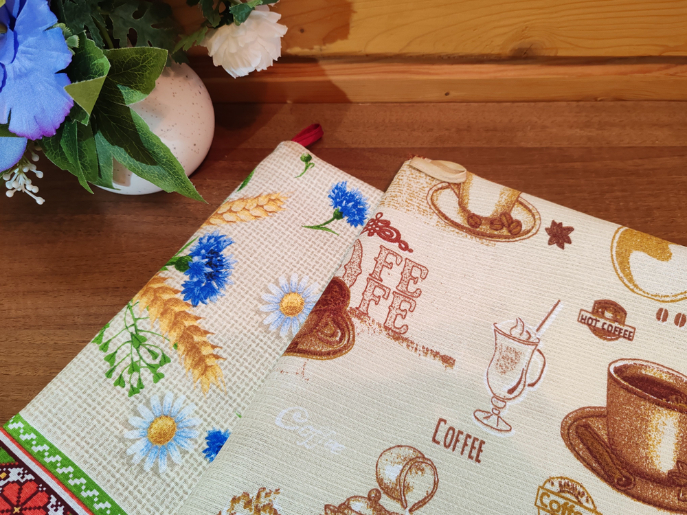 Полотенце кухонное, круглое, 2 шт, вафельное полотно