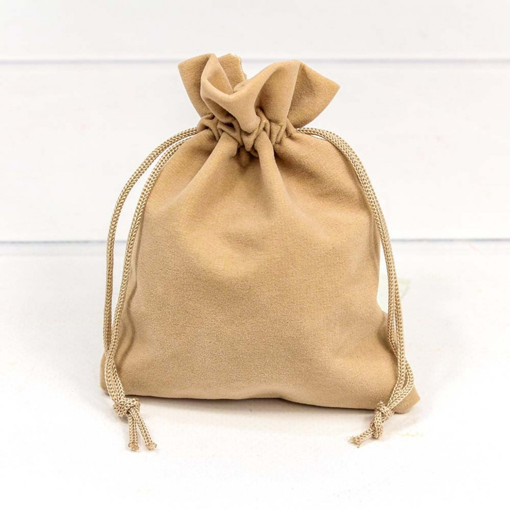 Мешочек 10х12см Бархат класс А (Бежевый)