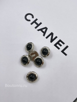 Пуговицы Шан. Жемчуг серебро черные
