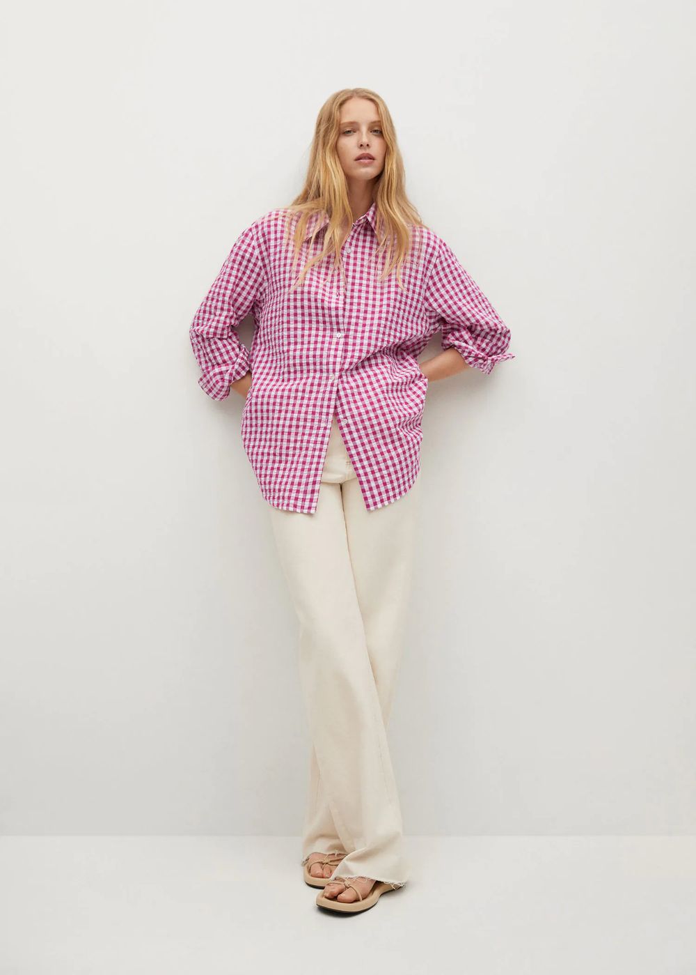 Объемная рубашка в клетку