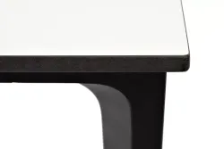 "Малага" обеденный стол из HPL 90х90см, цвет молочный, каркас черный