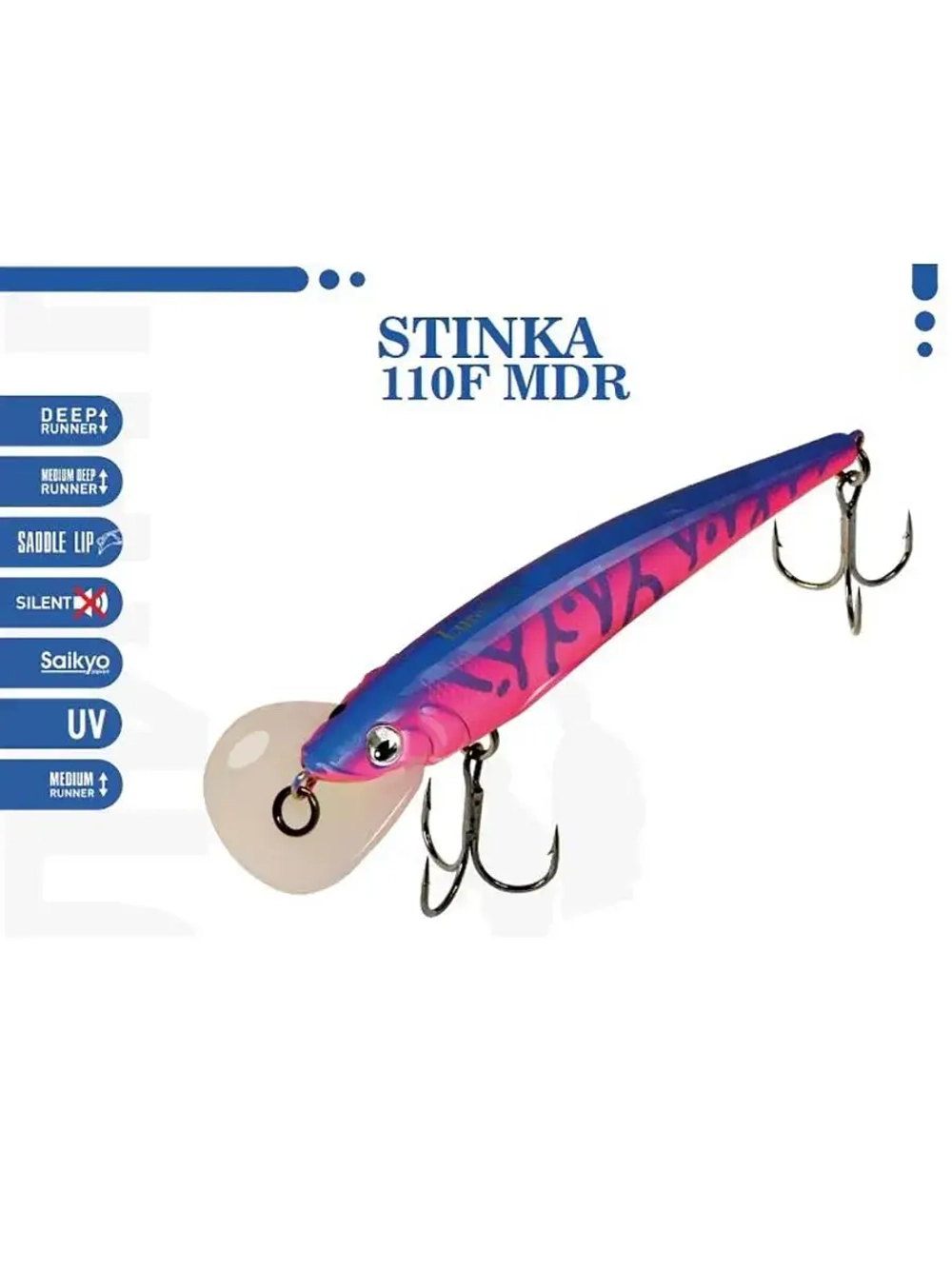 Воблер для троллинга (судак, щука, лосось) LureMax STINKA 110F MDR-230 12 г.,заглубление от 2-3,2м.