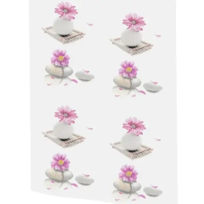 Штора для ванной полиэстер 180*180"Селфи» Дзен герберы