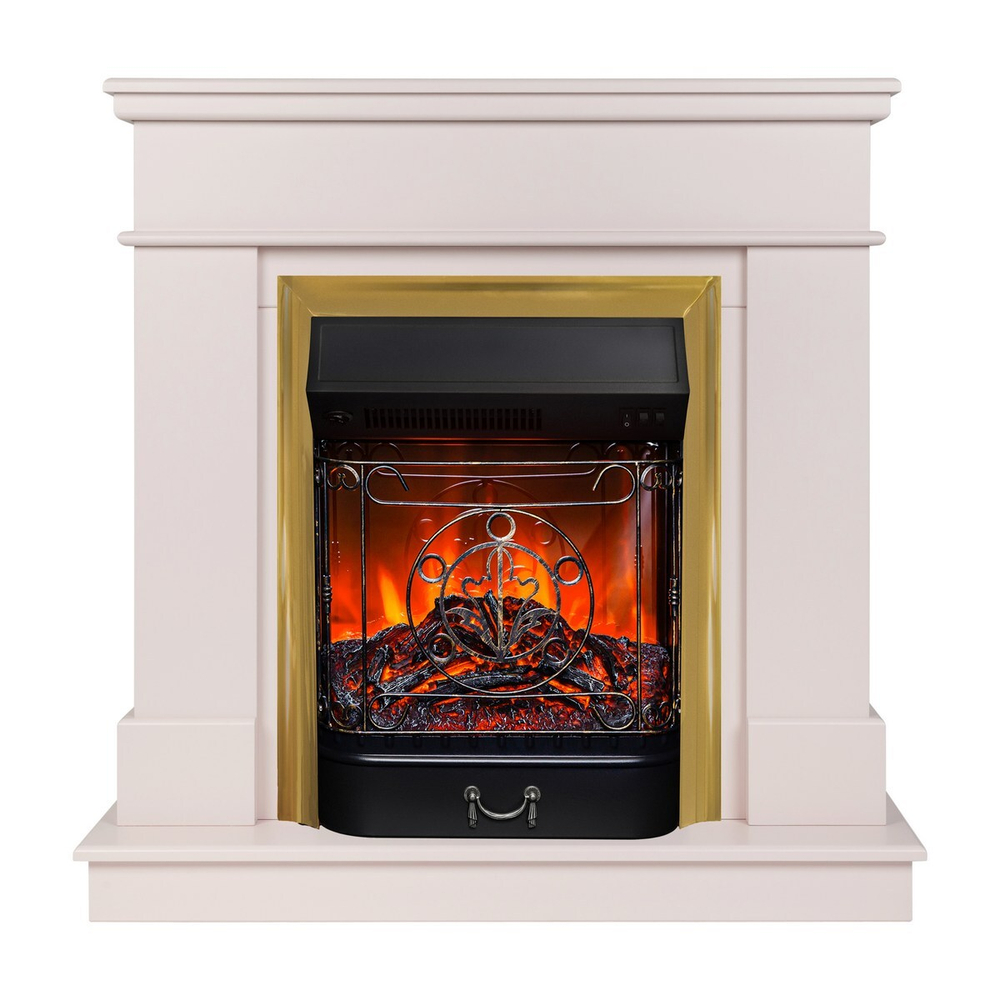 Электрокамин RealFlame Selena STD PN пудра с очагом Majestic Lux Brass