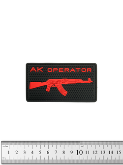Шеврон AK Operator PVC. Чёрный с красным