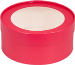 Упаковка "Шайба" красная с окном д 16 высота 7см