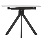 Стол Bradex Home Rudolf круглый раскладной 100-130x100x75см, белый мрамор, чёрный