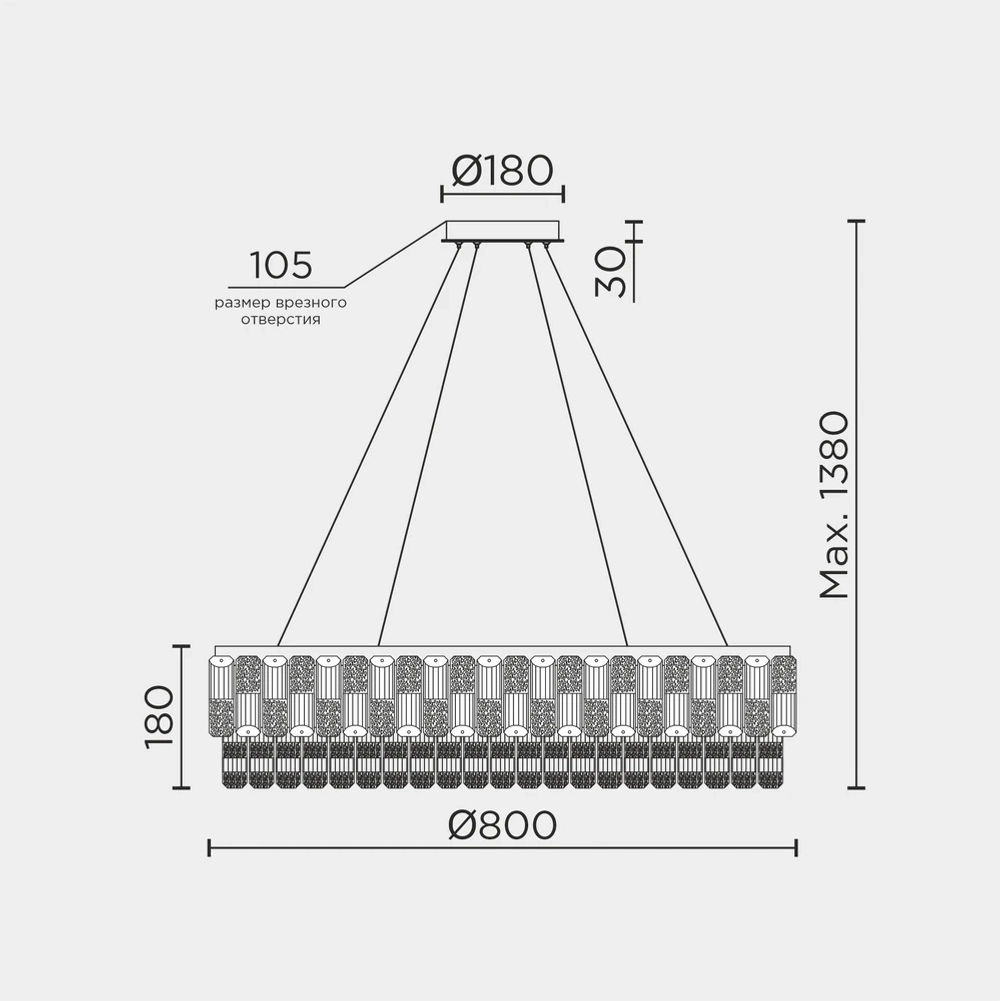 Подвесная люстра Modelux ML.7039.800 GD