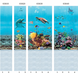 Панель ПВХ фотопечать 3D Panda Подводный мир 2700х250 мм