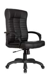 Кресло руководителя Бюрократ KB-10 черный эко.кожа крестов. пластик