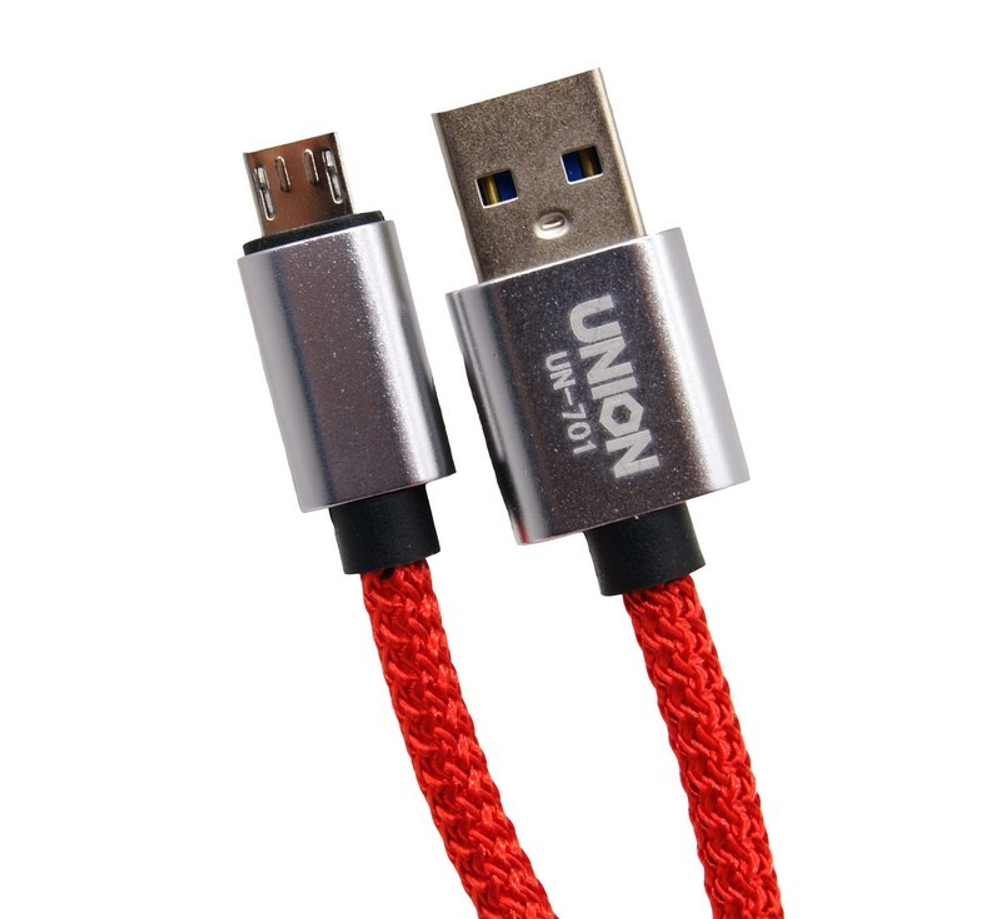 Кабель USB - Micro UNION UC-701 (красный) 1м