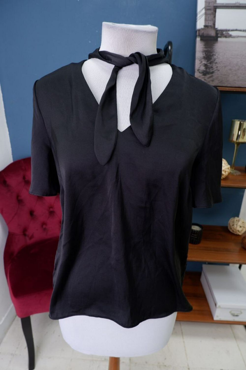 Блузка H&M черная 44 размер