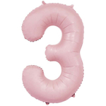 Шар фольгированный Цифра 3 101 см (Розовый)