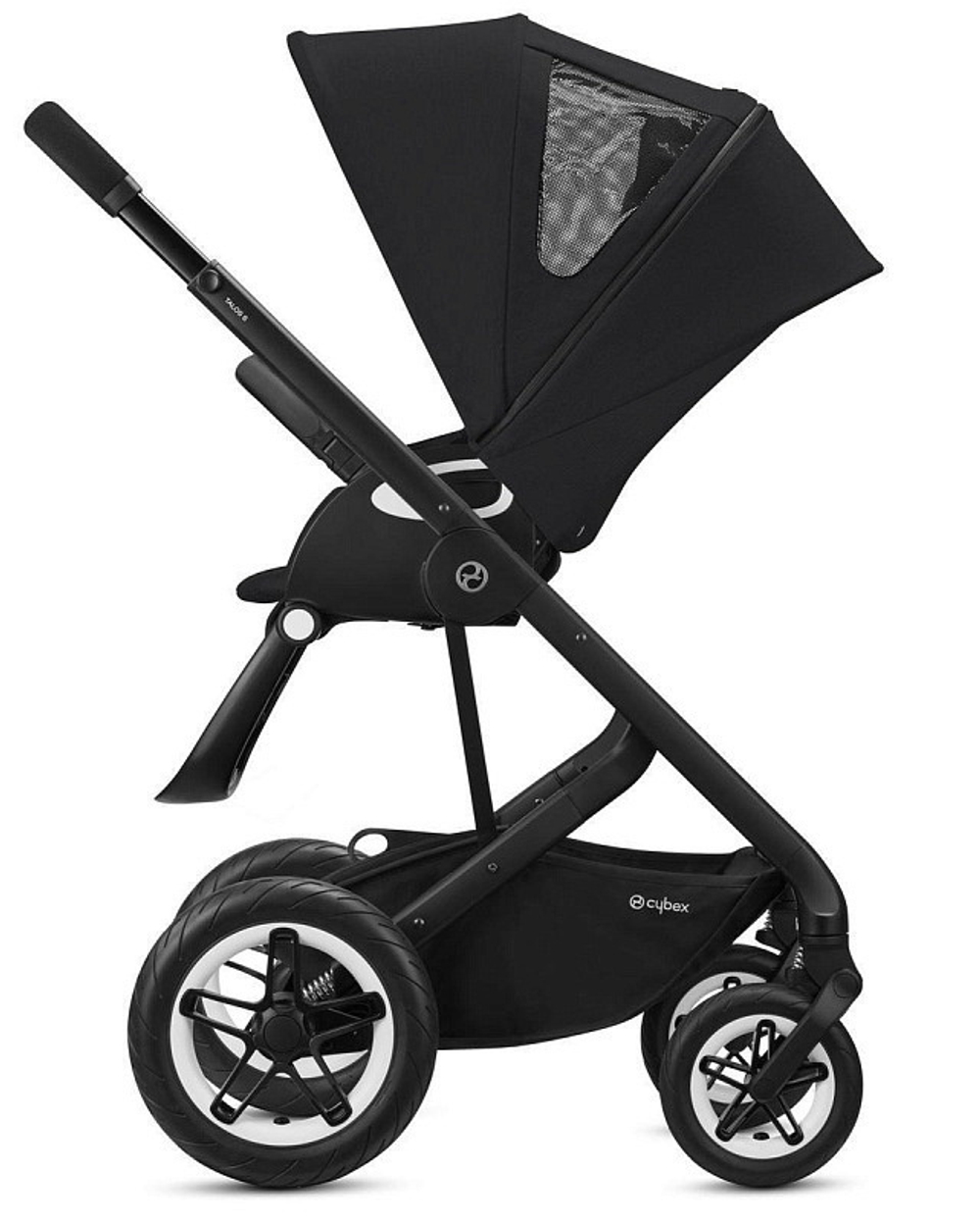 Коляска Cybex Talos S Lux BLK complete Cloud G Almond Beige Plus Base G 4 в 1 Moon Black с дождевиками