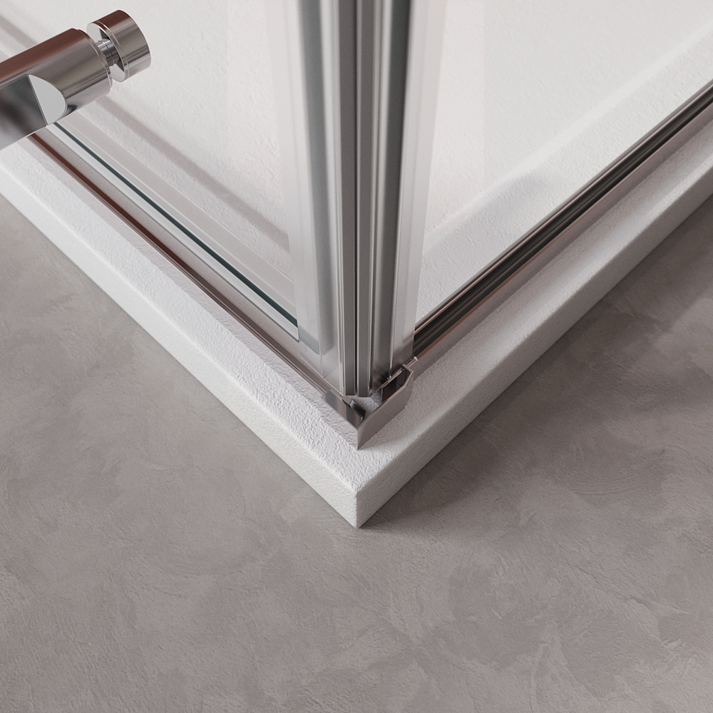 Душевой уголок Cezares LINER-A-1-90-C-Cr-R, 90х90х195, правосторонний, профиль хром, стекло прозрачное