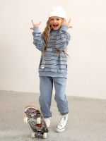 Спортивный костюм для девочки на весну голубой оверсайз