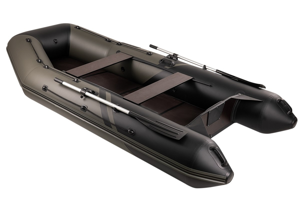 Броня-320 СК слань+киль хаки-черный (Лодка ПВХ под мотор с усилением)