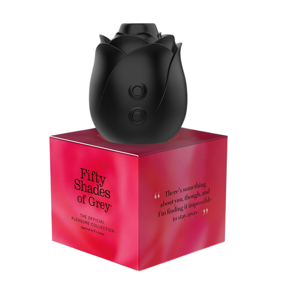 Бесконтактный клиторальный стимулятор в виде бутона розы Fifty Shades of Grey Black Rose Silicone Clitoral Suction Stimulator