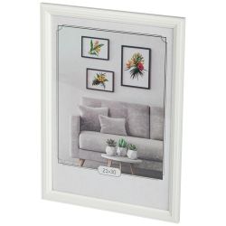 Фоторамка Image Art С22 МДФ универсальная 21х30 цвет белый вставка прозрачный пластик | Image Art