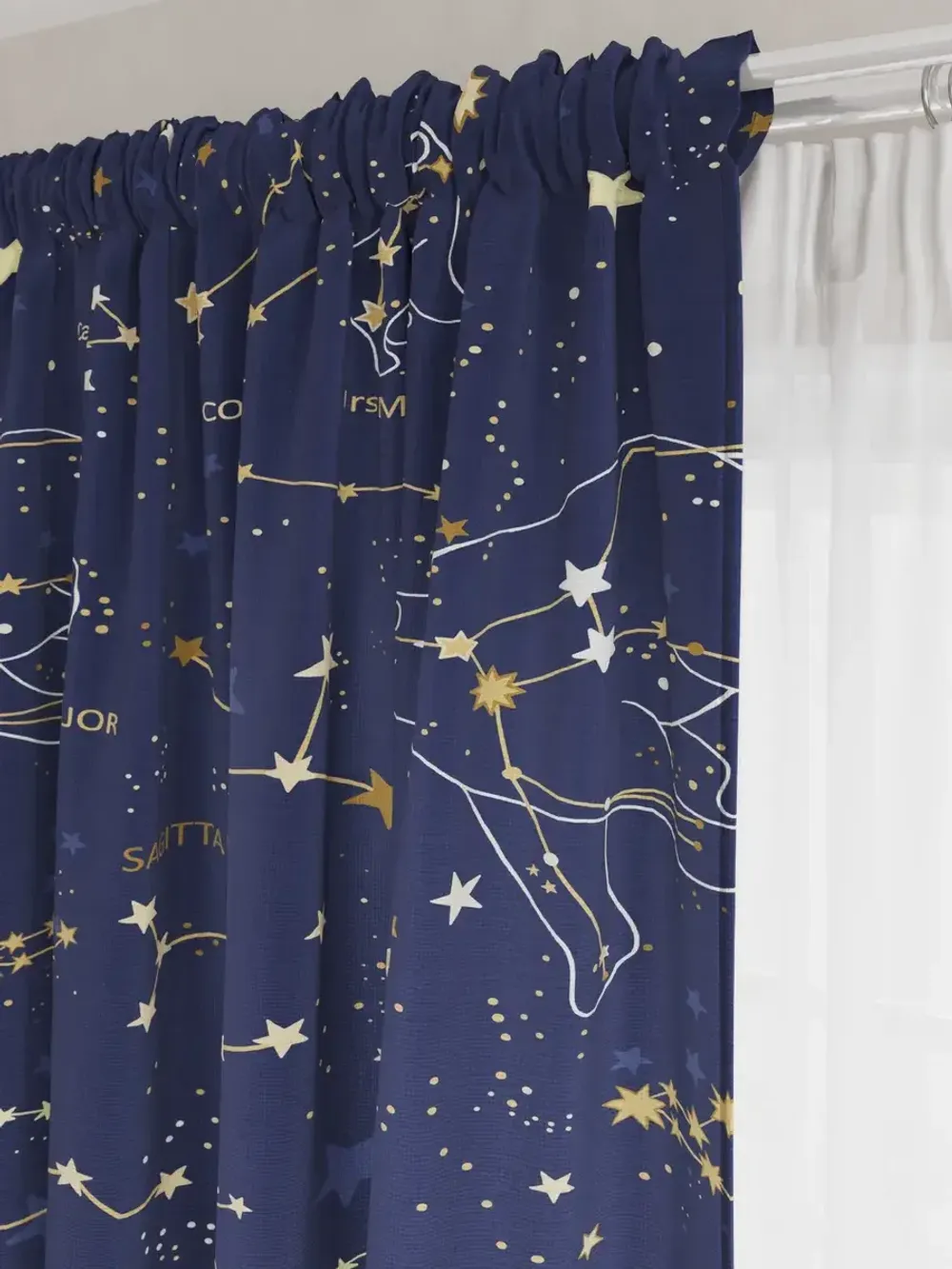 Штора тканевая на кухню, для спальни "Созвездия" 150х200 1шт