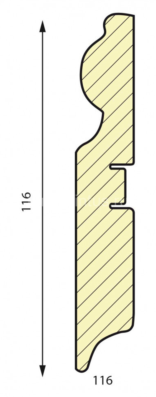 Плинтус МДФ Smartprofile Paint 116 белый под покраску 16x116х2400 мм