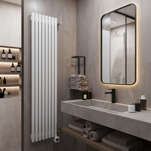 Радиатор WARMMET электрический настенный вертикальный Round 42 VЕ БЕЛЫЙ RAL9016