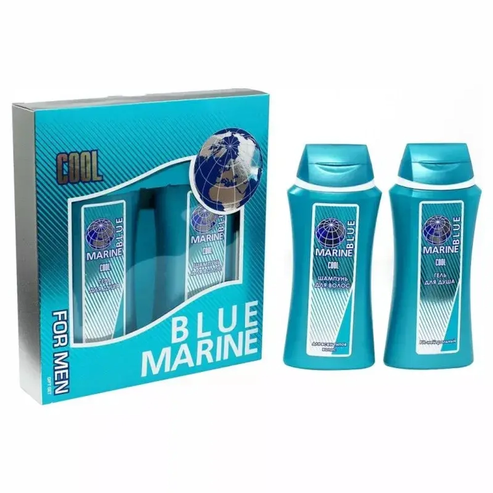 Подарочный Набор для мужчин "BLUE MARINE COOL" (шампунь 250мл + гель 250мл)