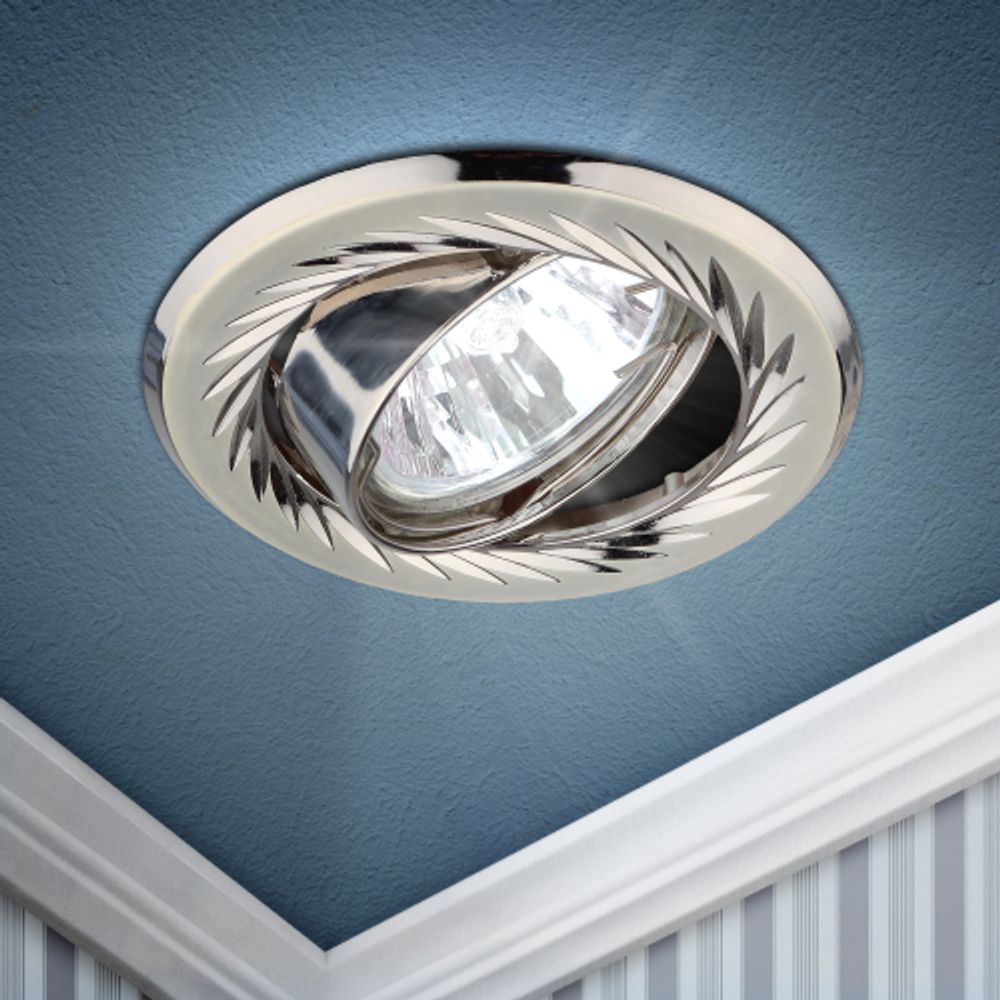 Светильник встраиваемый ЭРА KL6A PS/N MR16 GU5.3 поворотный перламутровое серебро