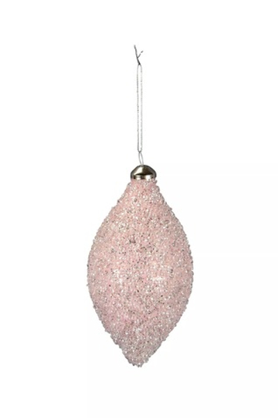 Елочное украшение "Пика искристая роза" 8x15см стекло