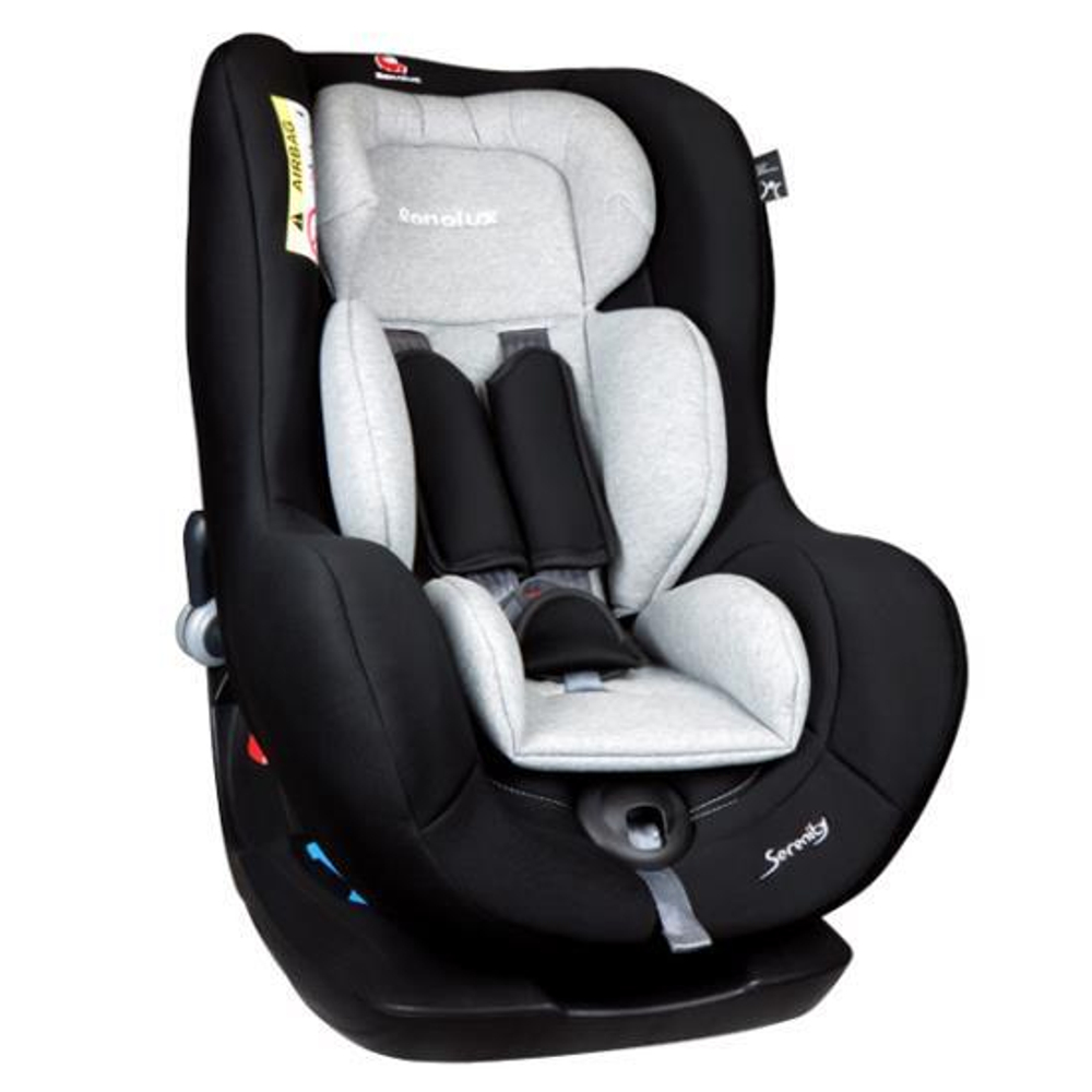 Детское автокресло Renolux Serenity гр. 0+/1 (Чёрный/серый)