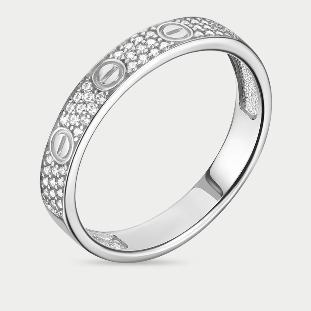 Женское кольцо из белого золота 585 пробы с фианитами (арт. КФ 877 БЗ)