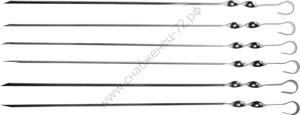 GRINDA Barbecue 450 мм, 6 шт., набор угловых шампуров (427755)