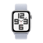 Часы Apple Watch SE, 44 мм, алюминий серебристого цвета, браслет Sport Loop дымчато-голубого цвета (2024)