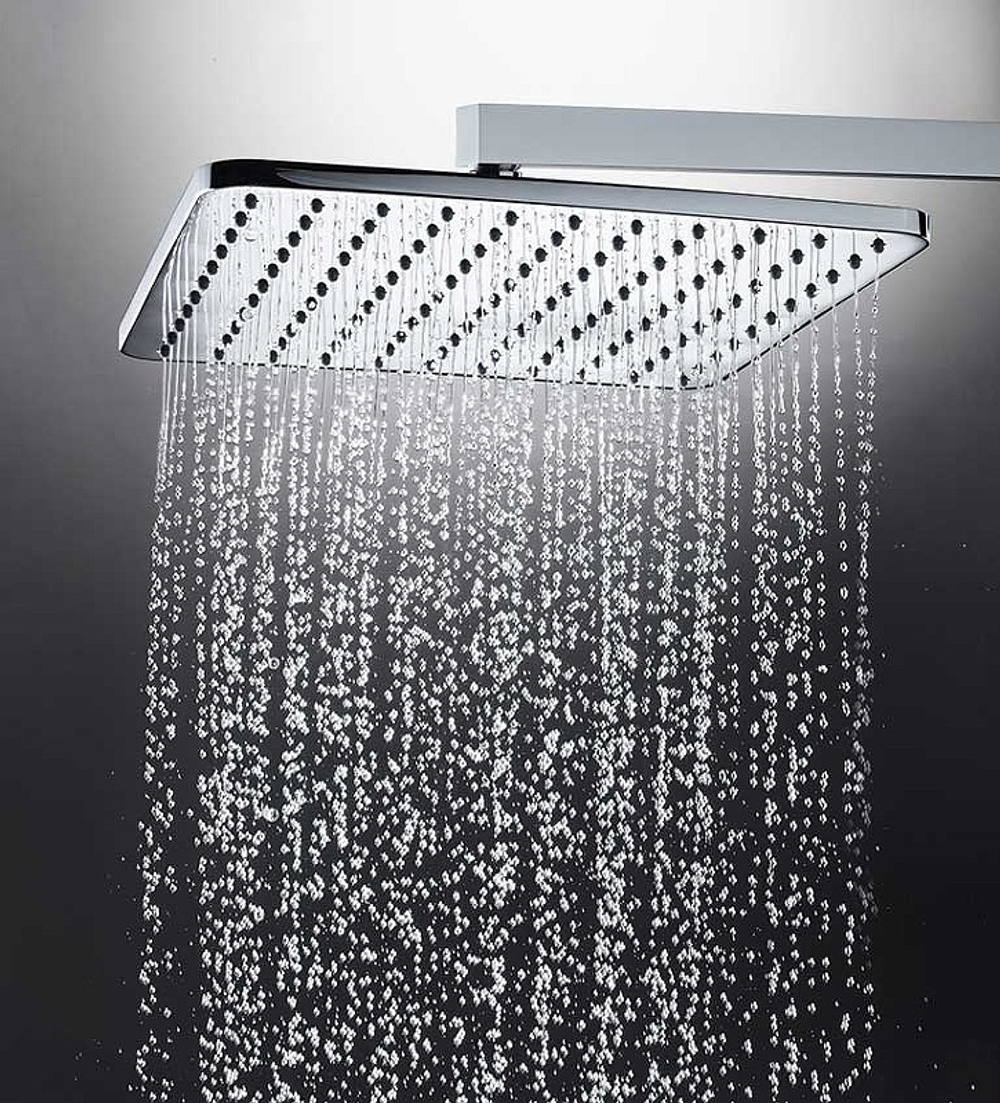 Bossini MatBlack верхний душ 280x280 мм с держателем 350 мм, цвет чёрный матовый