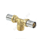 Тройник для МП/PE-X труб латунь пресс Дн 20х1/2"х20 НР RM153 Giacomini RM153Y037
