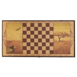 GAEM Игра настольная 2 в 1 ( шашки, нарды) "Лев", L50 W25 H3 см