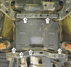 Защита КПП. 3 мм, Сталь. для Mitsubishi Pajero Sport 1997-2009 MOTODOR.11303
