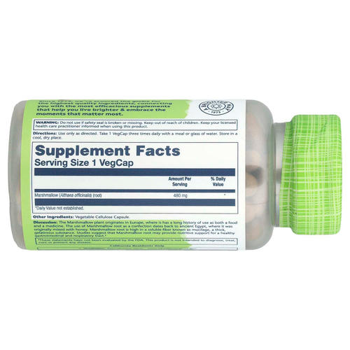 Solaray, True Herbs, зефир, 480 мг, 100 растительных капсул